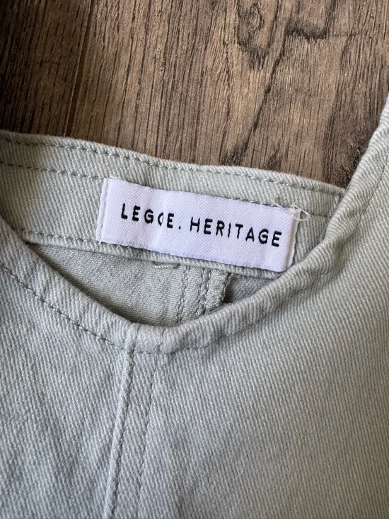 Légoe Heritage Sage Green Maternity Shortalls Romper- US Large - Picture 4 of 7